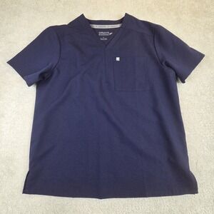 Fabletics Men's Helix One Pocket Scrub Top Blue Size L Medical Uniform Bottoms